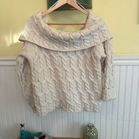 Paul James Wool Creak Sweater Off Shoulder XL Made in England - Picture 1 of 8